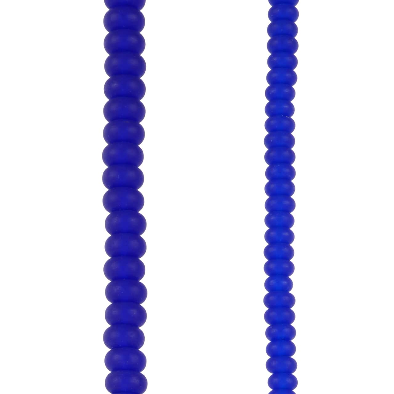 12 Pack: Mixed Blue Matte Glass Rondelle Beads by Bead Landing™